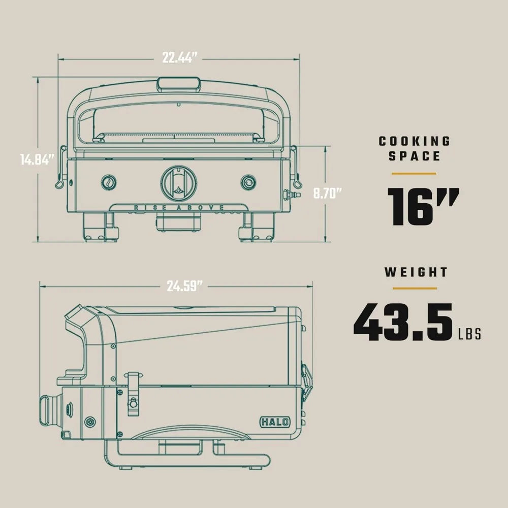 16 Propane Pizza Oven with Rotating Cooking Stone