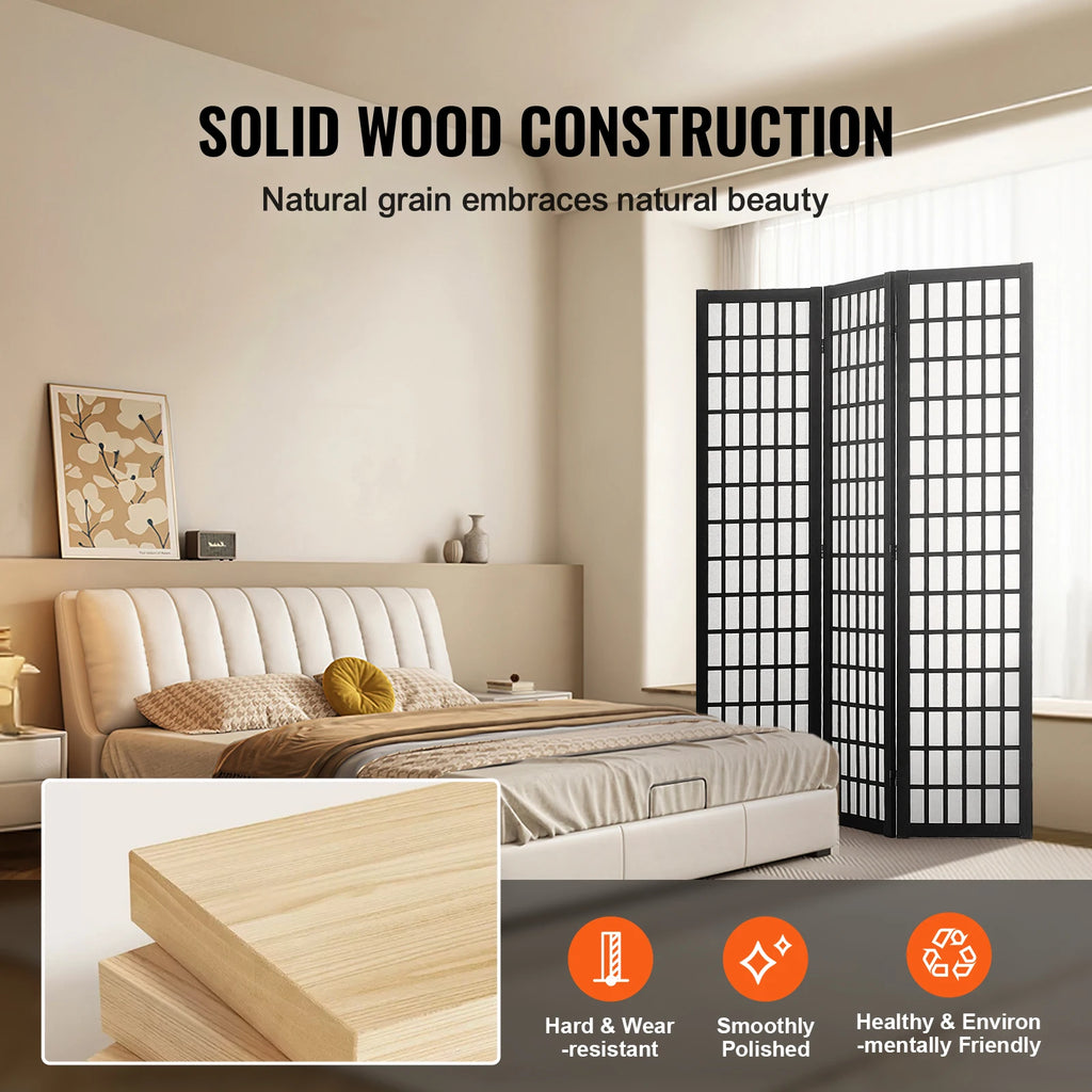 3 Panel Wood Folding Privacy Screen