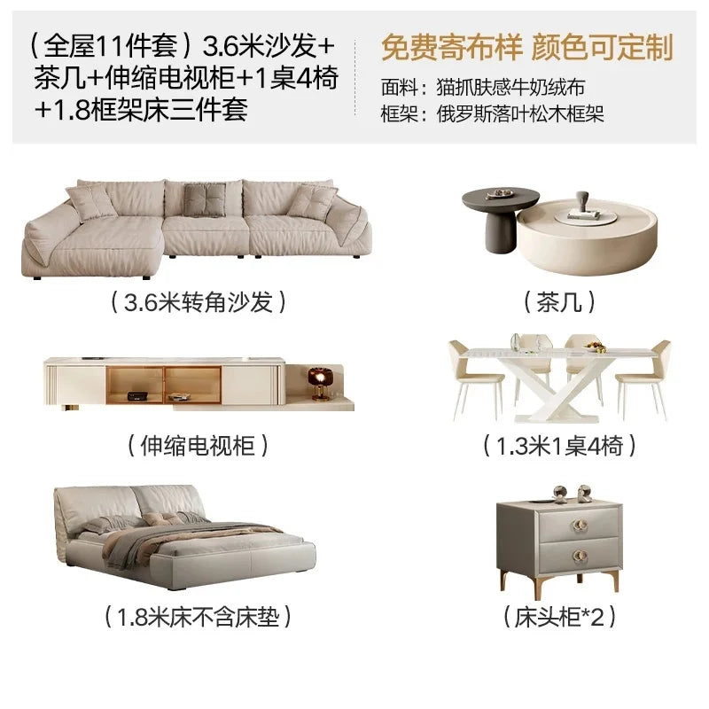 Velvet Corner Sofa for Cozy Living Room