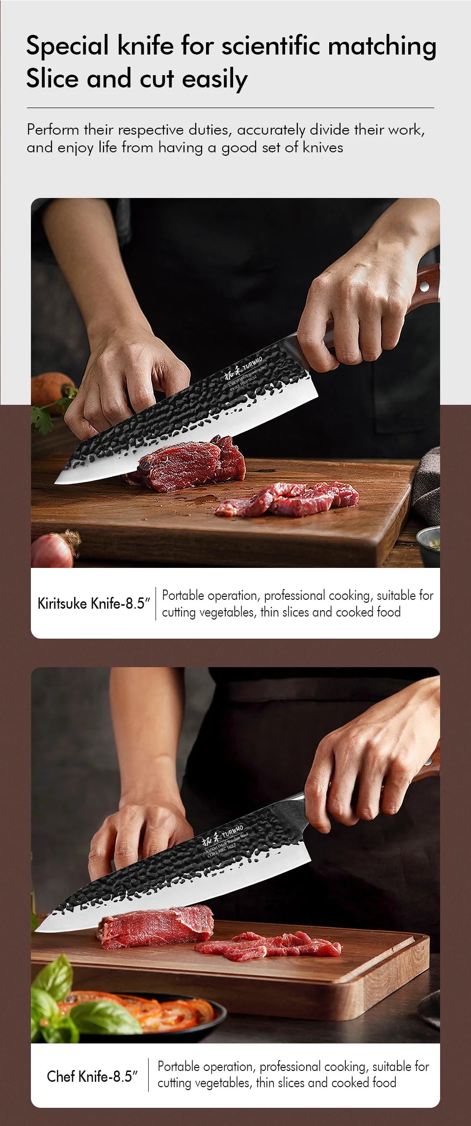 Japanese Hand Forged Stainless Steel Kitchen Knives