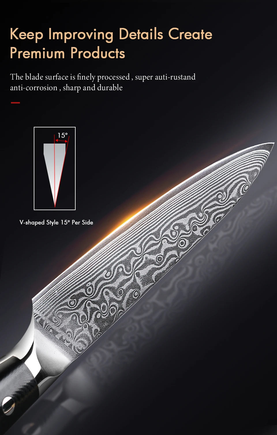 5" 67 Layer Damascus Steel Slicing, Paring Knife