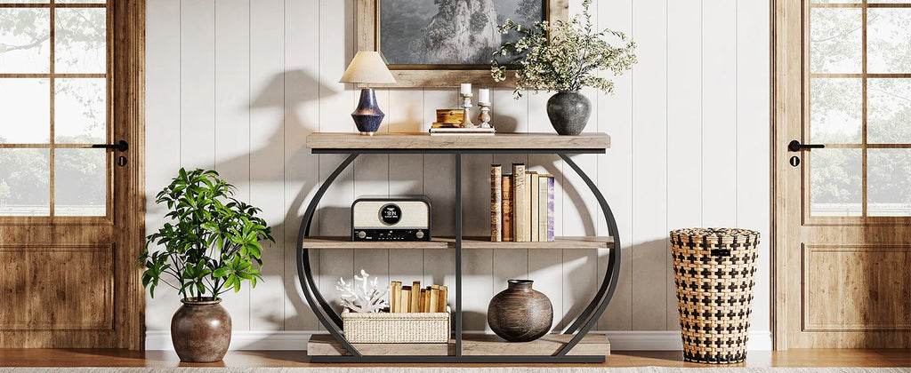 41.3" Console Table, 3-Tier Entryway Table