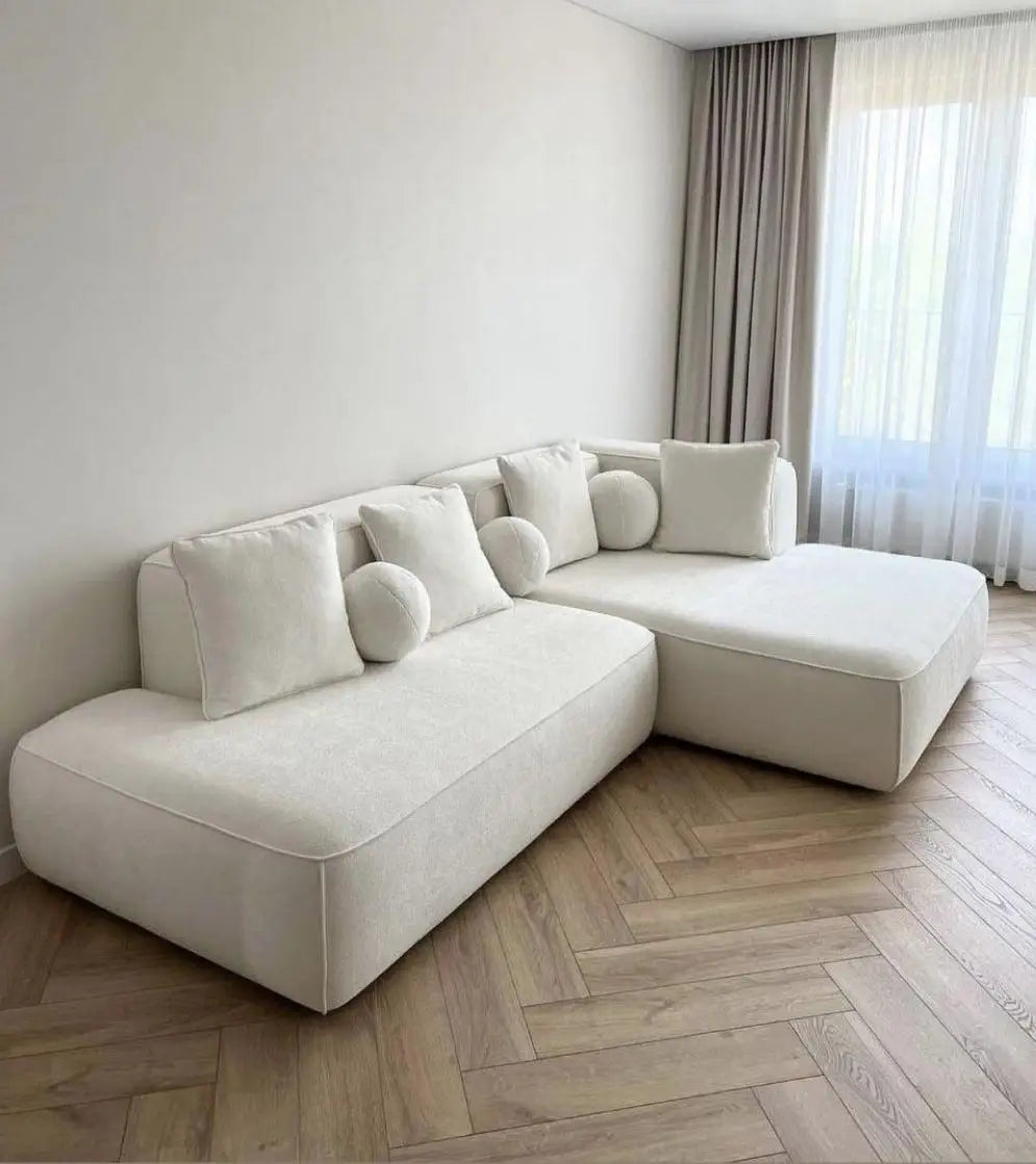 Velvet Design Sectional Curved Sofa Set, Customizable