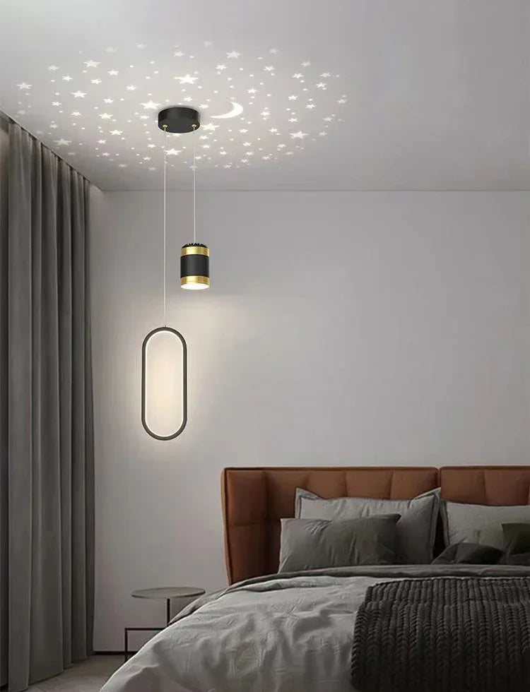 Starry Sky Projection Style Circular Led Pendant Light