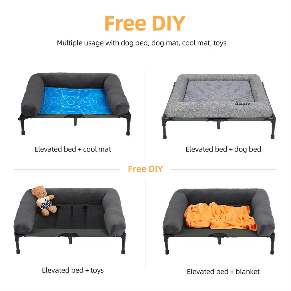Elevated Dog Bed, Cooling Raised Pet Lounger