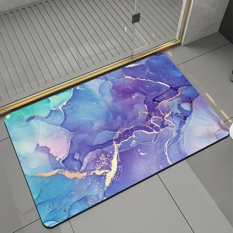Marble Printed Floor Mat Bathtub Rug