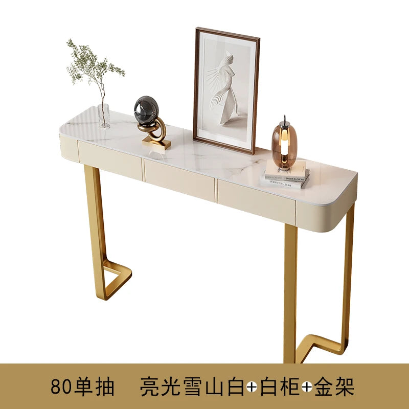 Slate Porch Side Table With Drawer