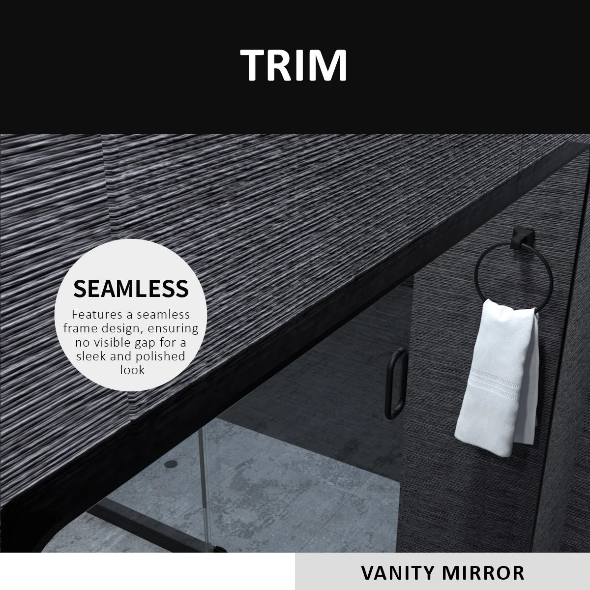 Matte Black Rectangle Wall Mirror