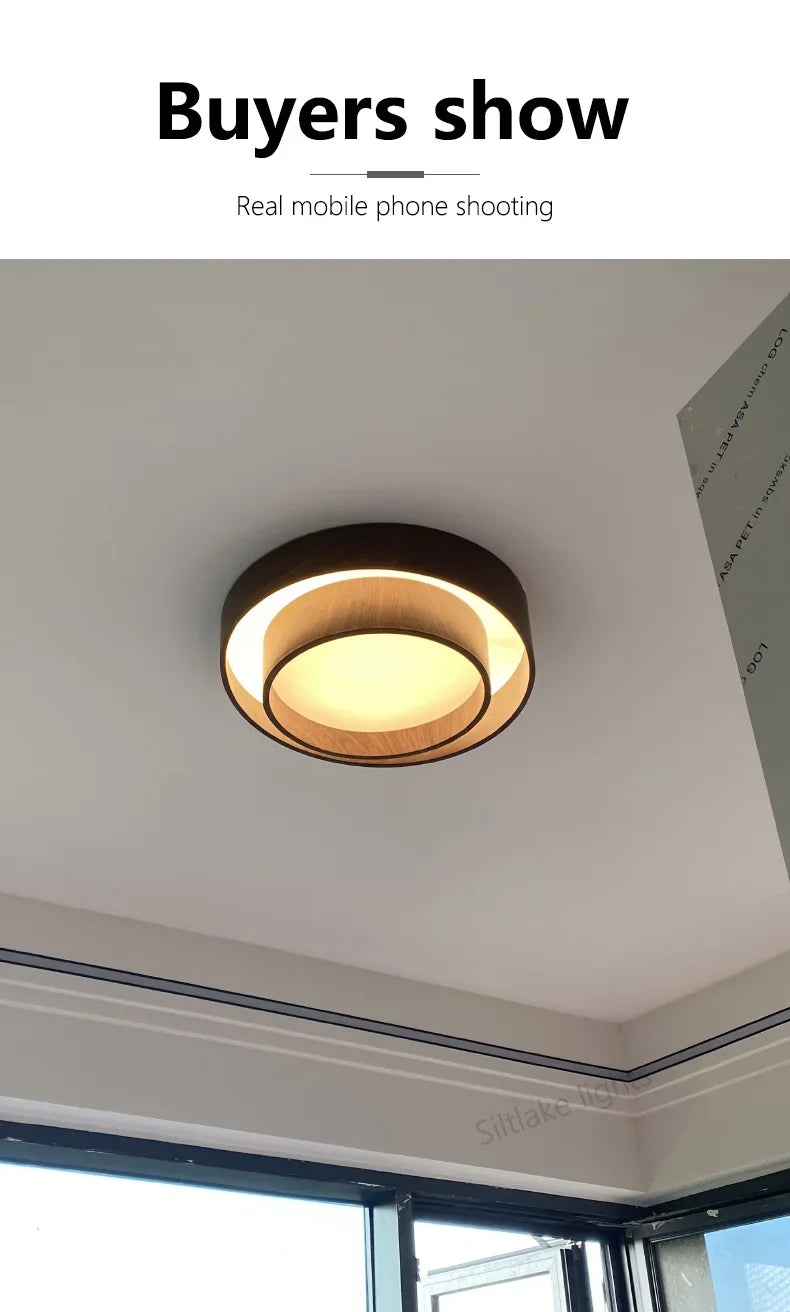Ceiling Lights, Walnut, Black, Dimmable