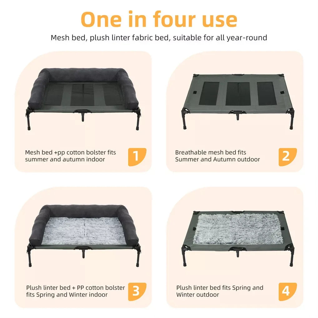 Elevated Dog Bed, Cooling Raised Pet Lounger