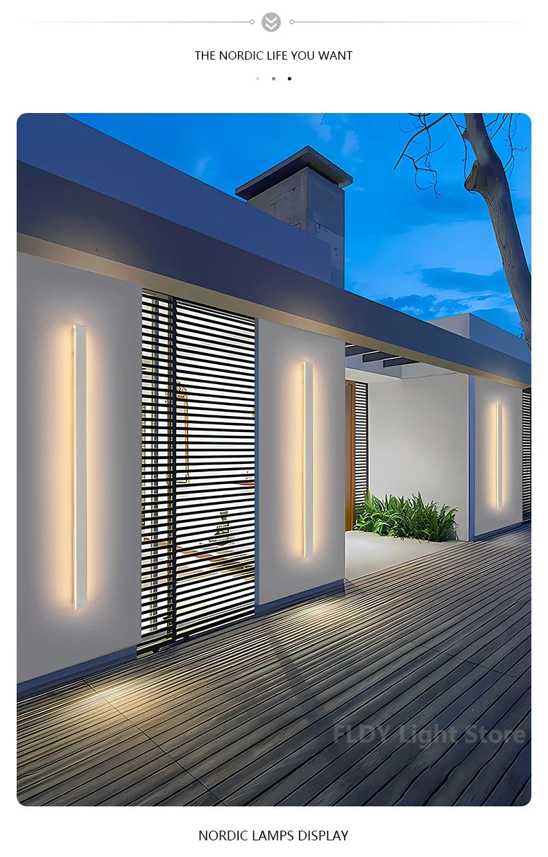 Long Strip Outdoor Waterproof Wall Garden Lights