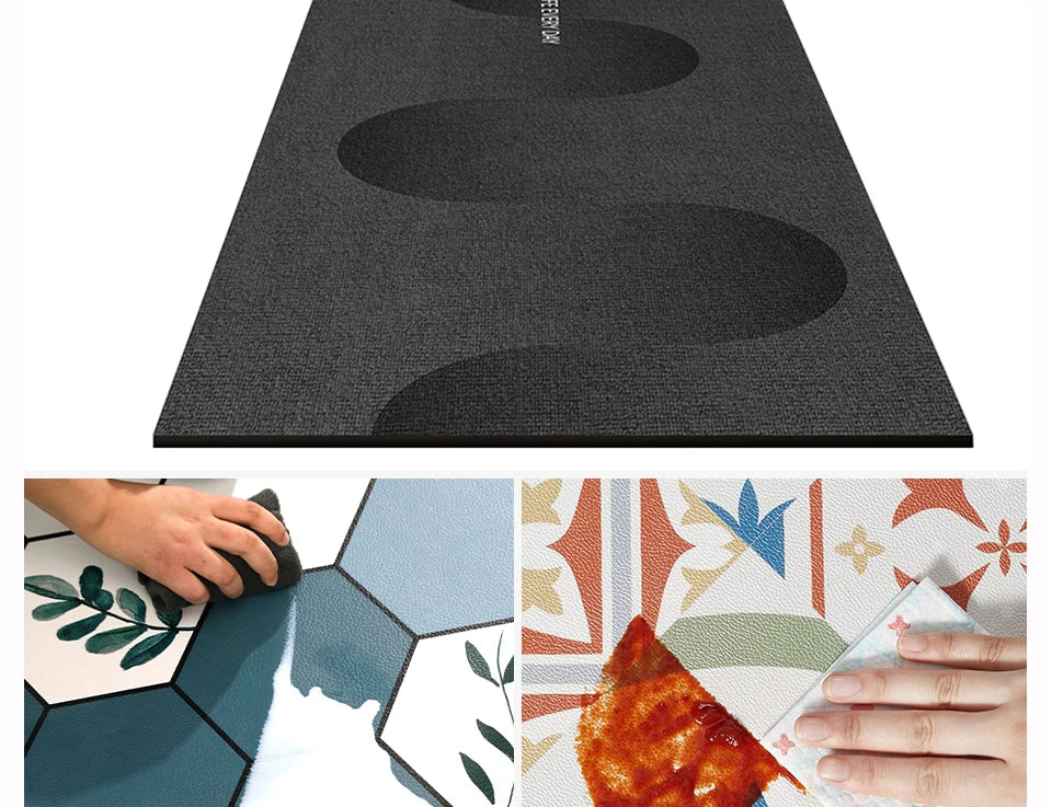 Kitchen Long Foot Mats, Non-slip, Oil-proof