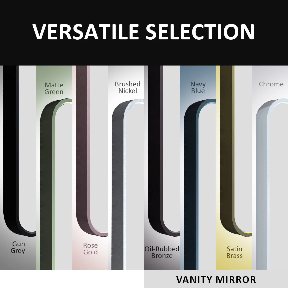 Matte Black Rectangle Wall Mirror