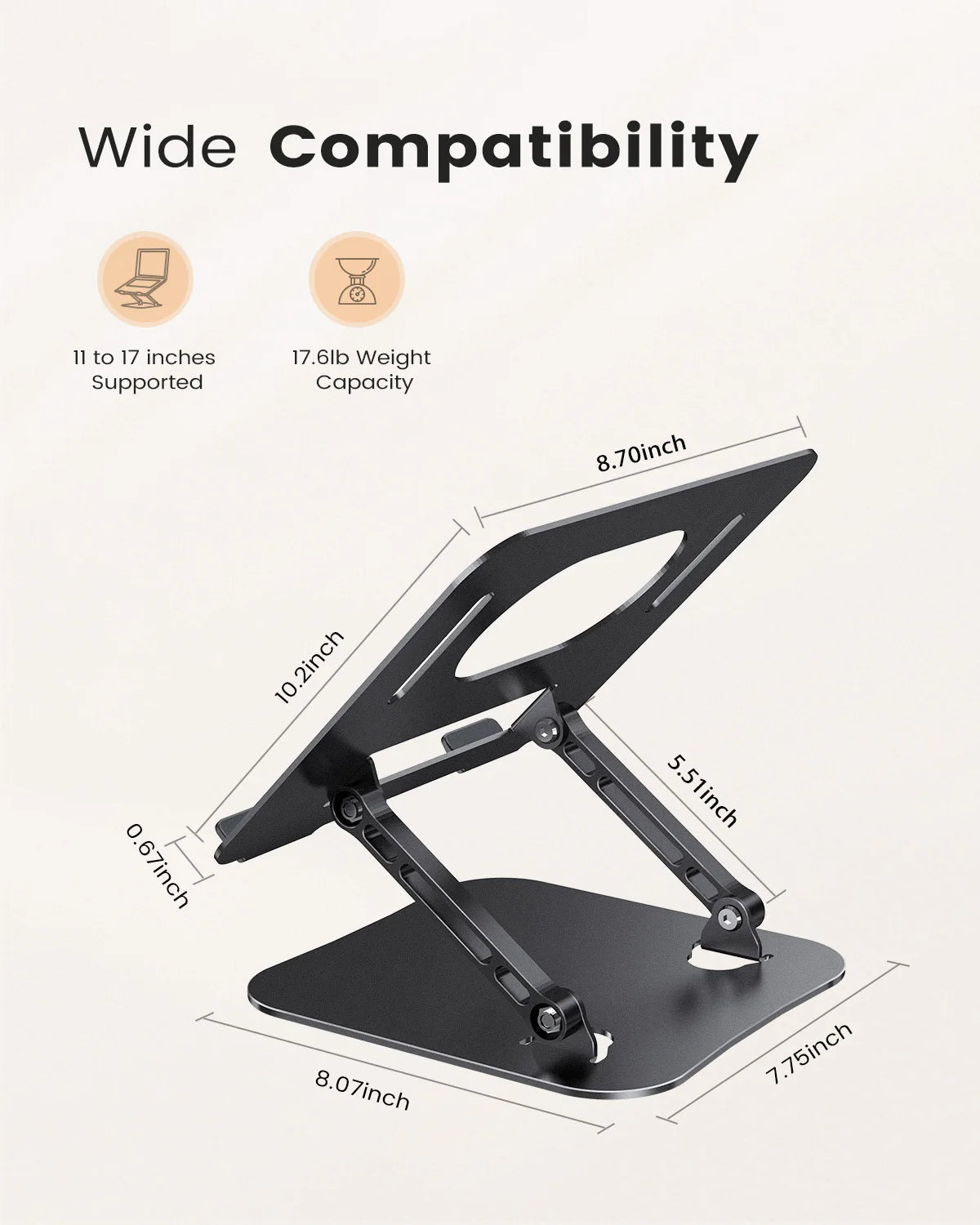 11–16-inch Foldable Laptop, Notebook, Tablet, Holder