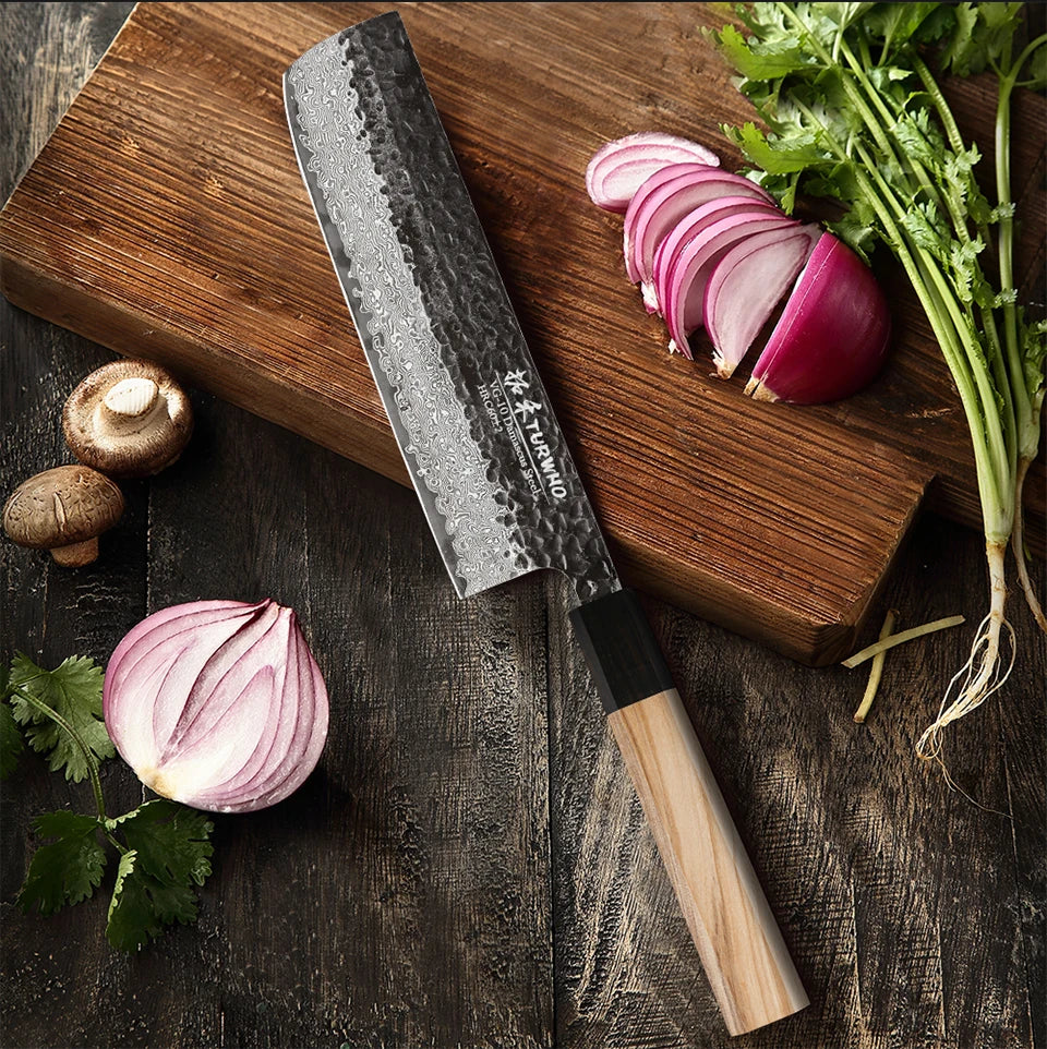 7 " Nakiri Knife 67 Layer Damascus Steel