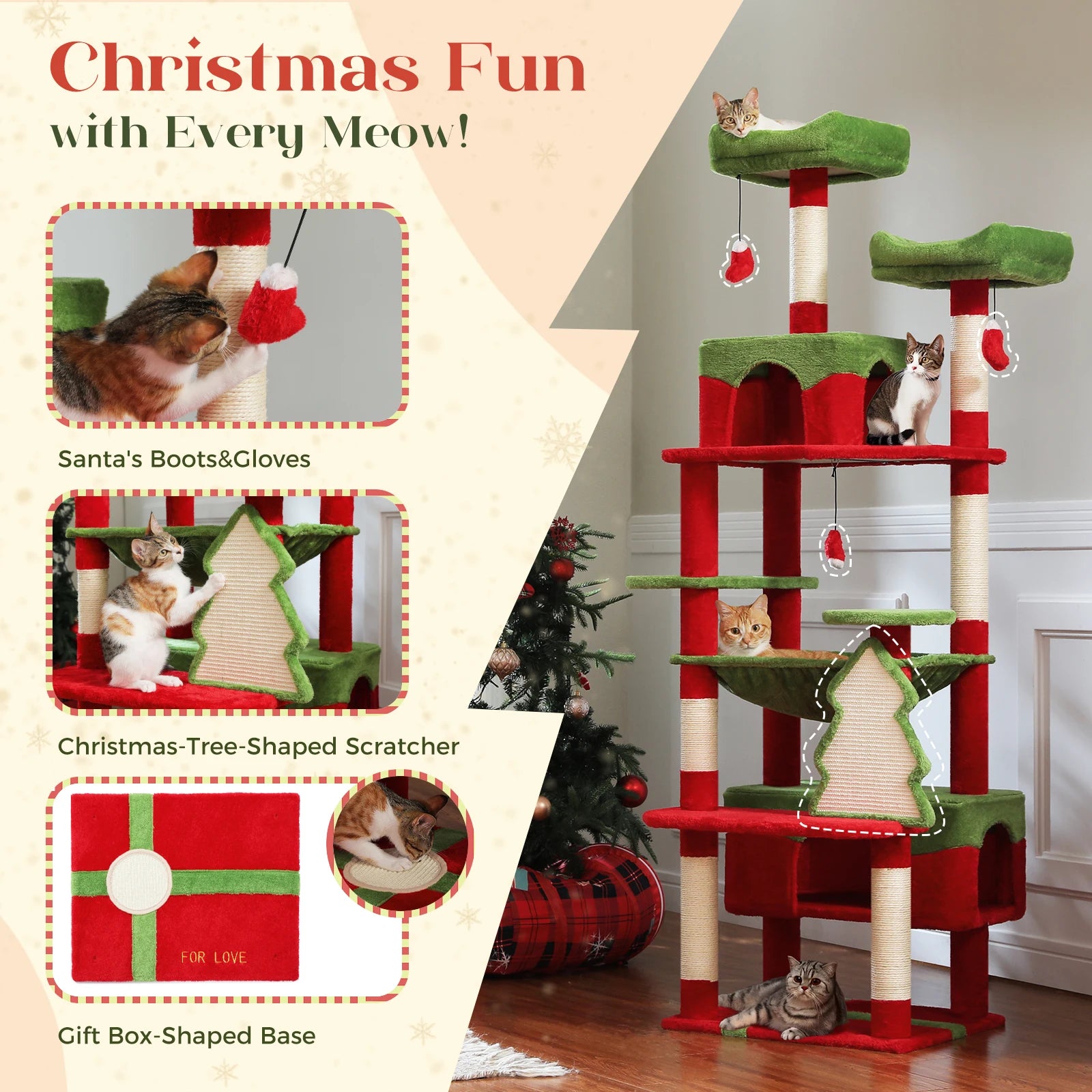 Large Cat Tree and Tower for Indoor Cats