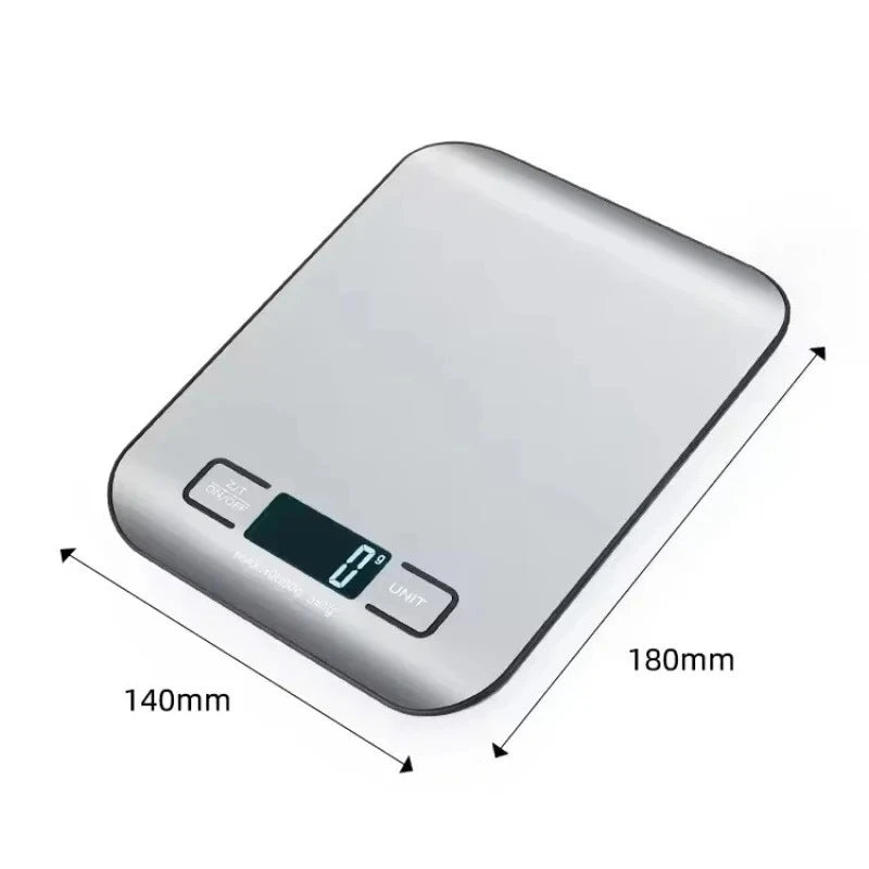 5kg-1g Kitchen Scale, LED Display, Stainless Steel Panel