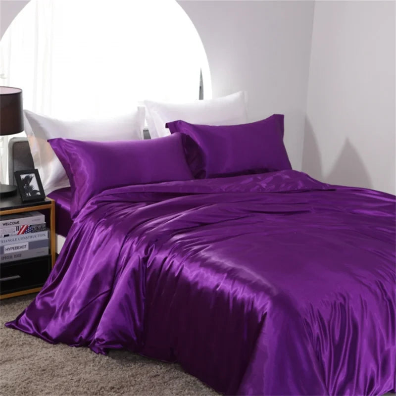 Satin Bedding Set, Duvet Cover, Sheets, Pillowcases