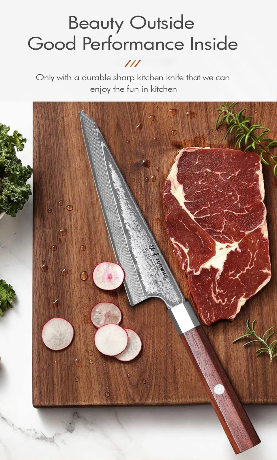 6" Honesuki Utility Knife Damascus Steel Chef Knives