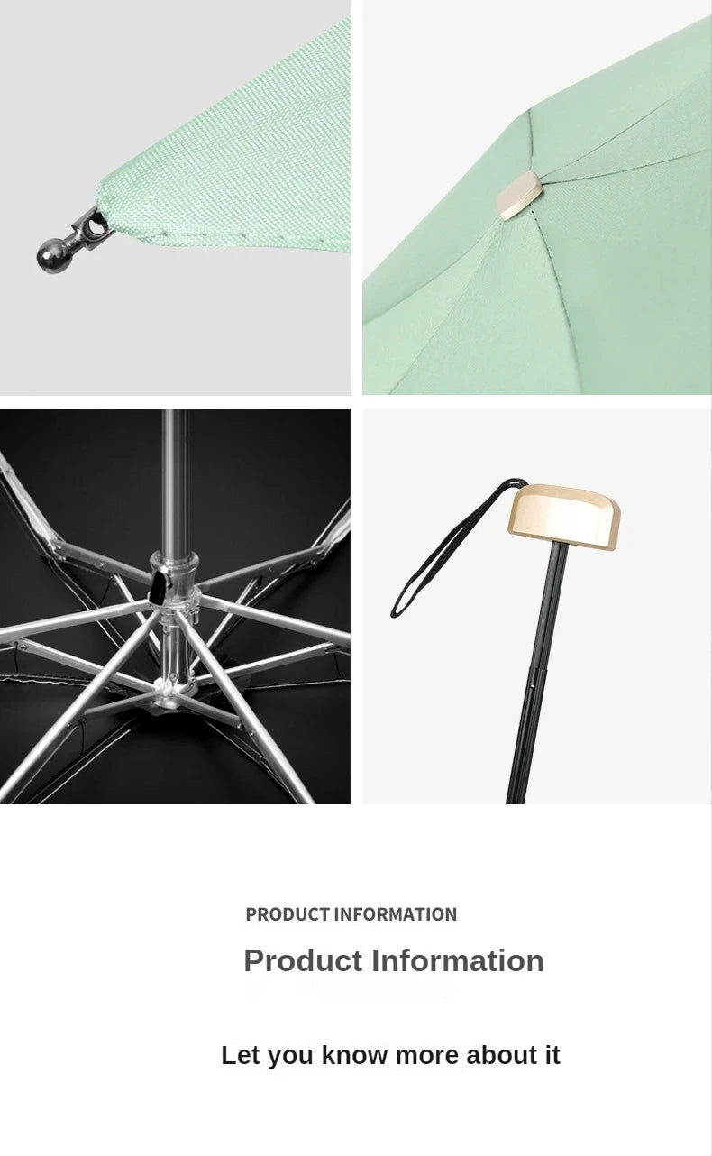 Mini 55% Off Sun Umbrella Small Pocket Rain Umbrella Vinyl Folding UV Ultraviolet Protection Sun Shade Pocket Parasol Capsule