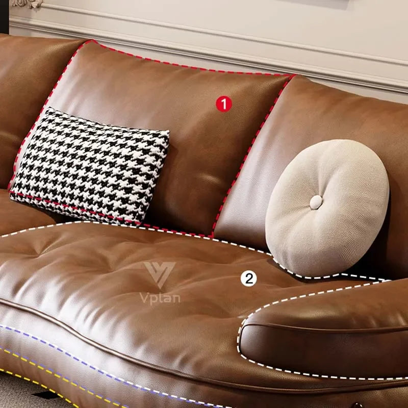 Brown Leatherette Floor Sofa, Reclining Style