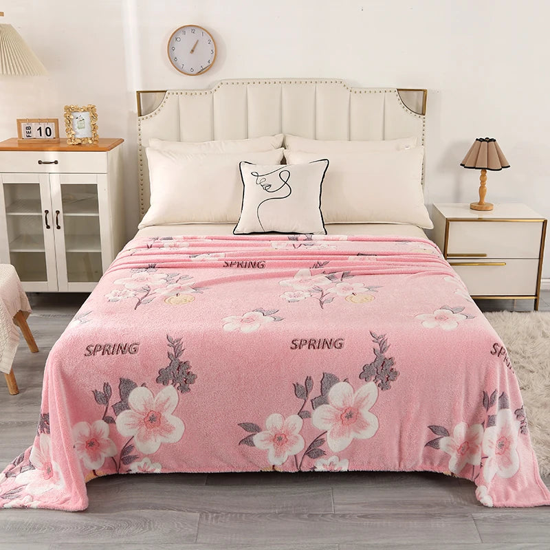 Flannel Blankets, Soft Comfortable, Various Colors, Patterns, Sizes