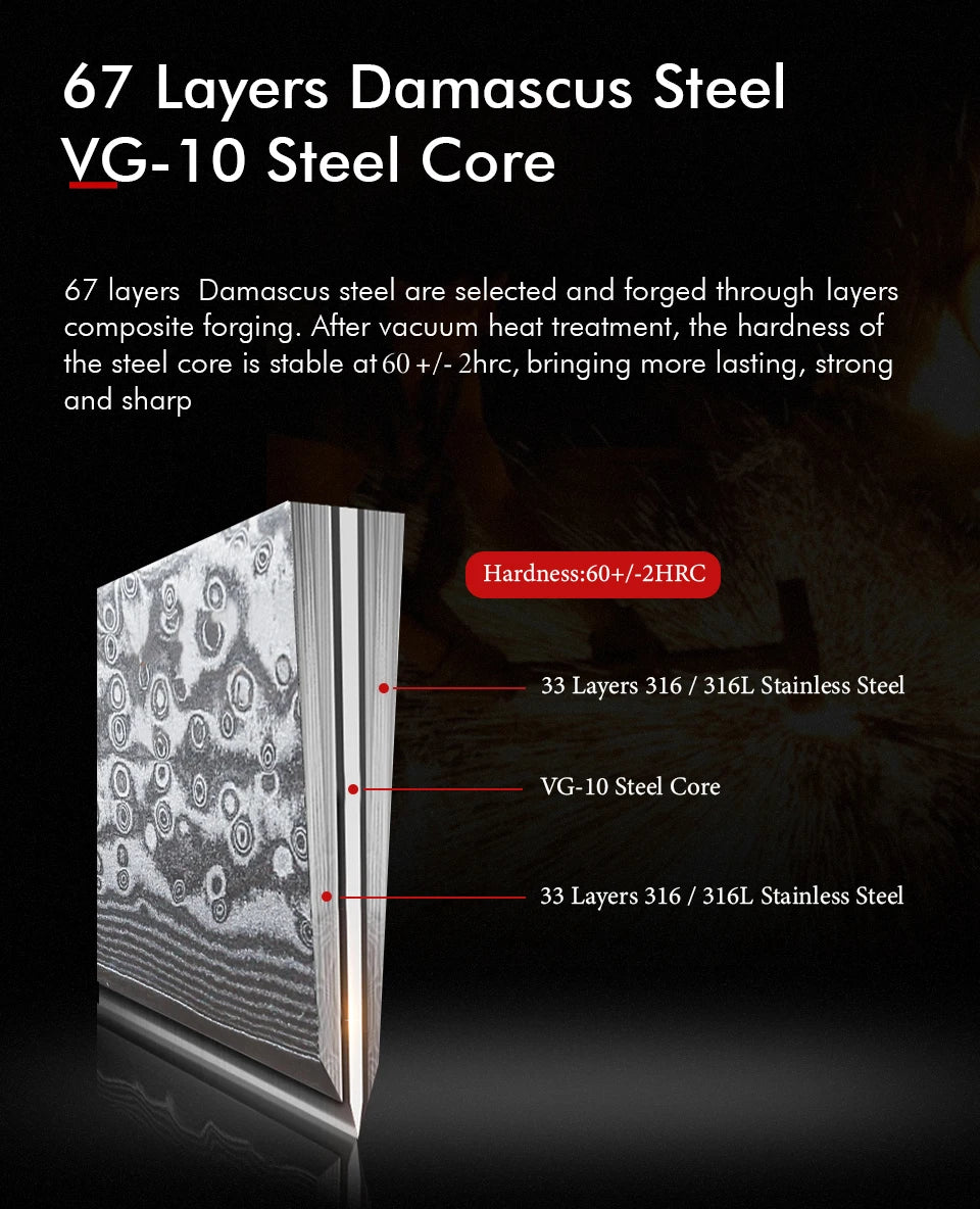 5“ Japanese 67 Layer Damascus Steel Paring Knife