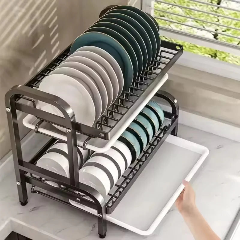 Dish Drying Rack Kitchen Dish Storage, Large Capacity