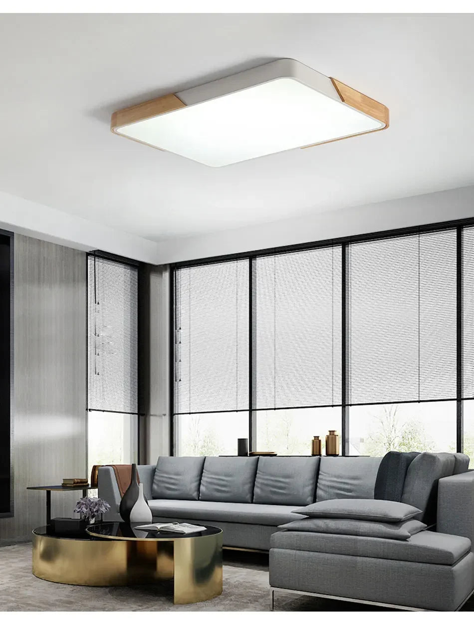 LED Ceiling Light, Wood Plus Multicolors