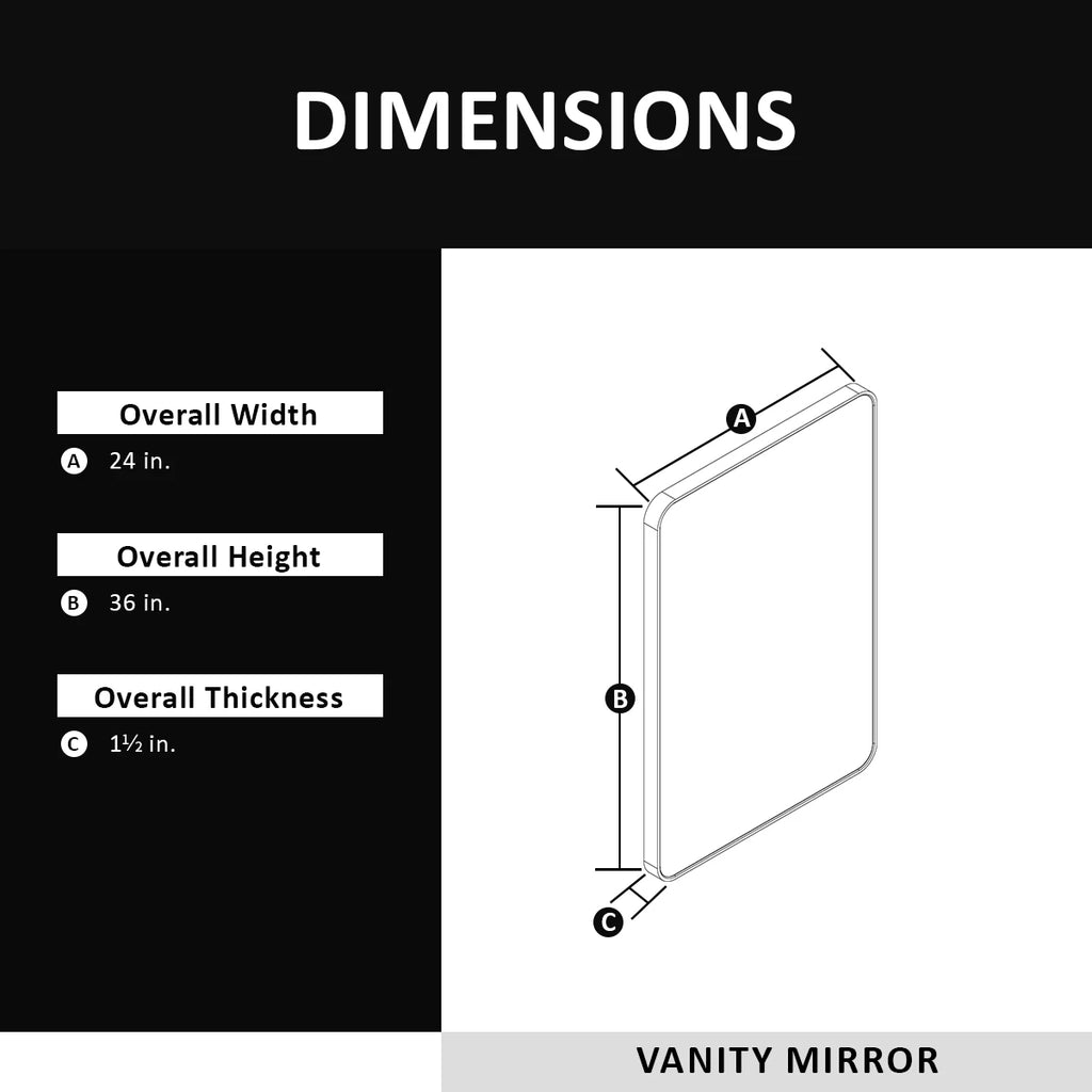 Matte Black Rectangle Wall Mirror