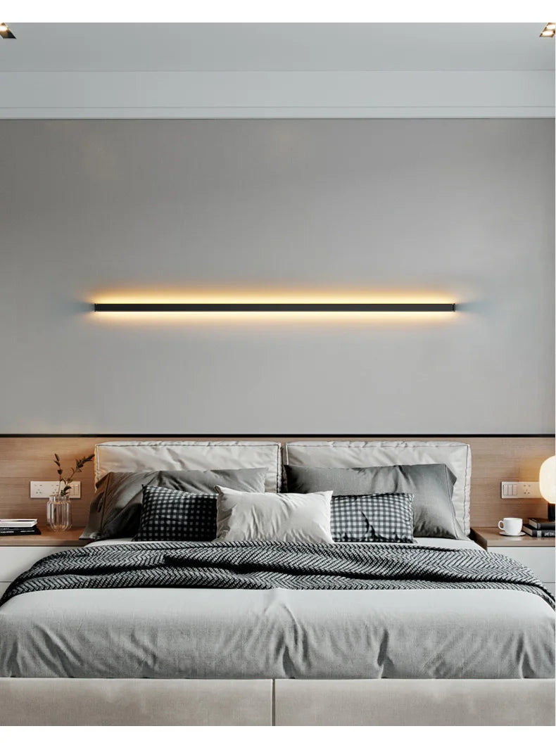 Wall lamp long strip black background