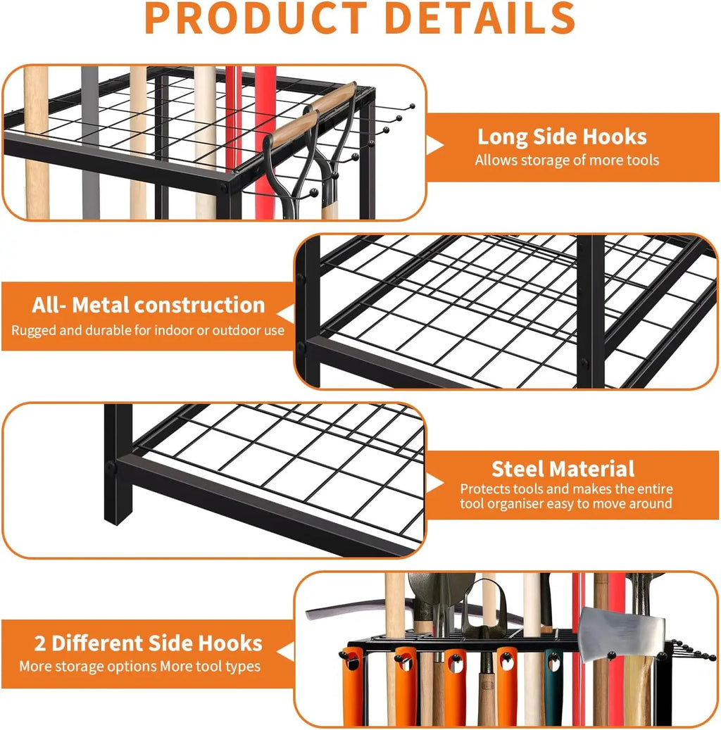 Metal Yard Tools Storage, Organizer for Garage