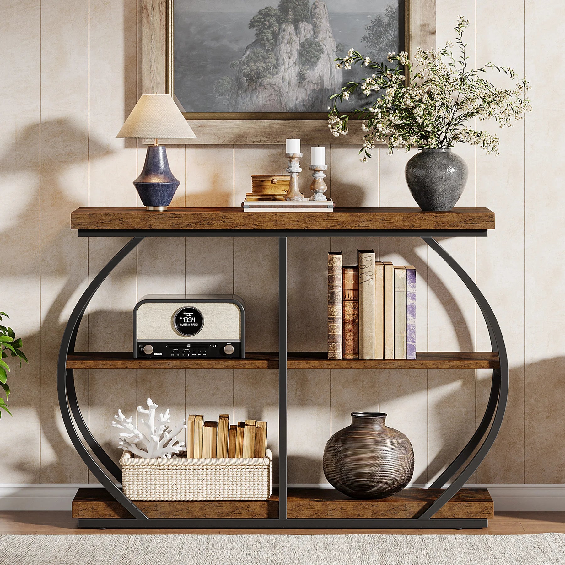 41.3" Console Table, 3-Tier Entryway Table