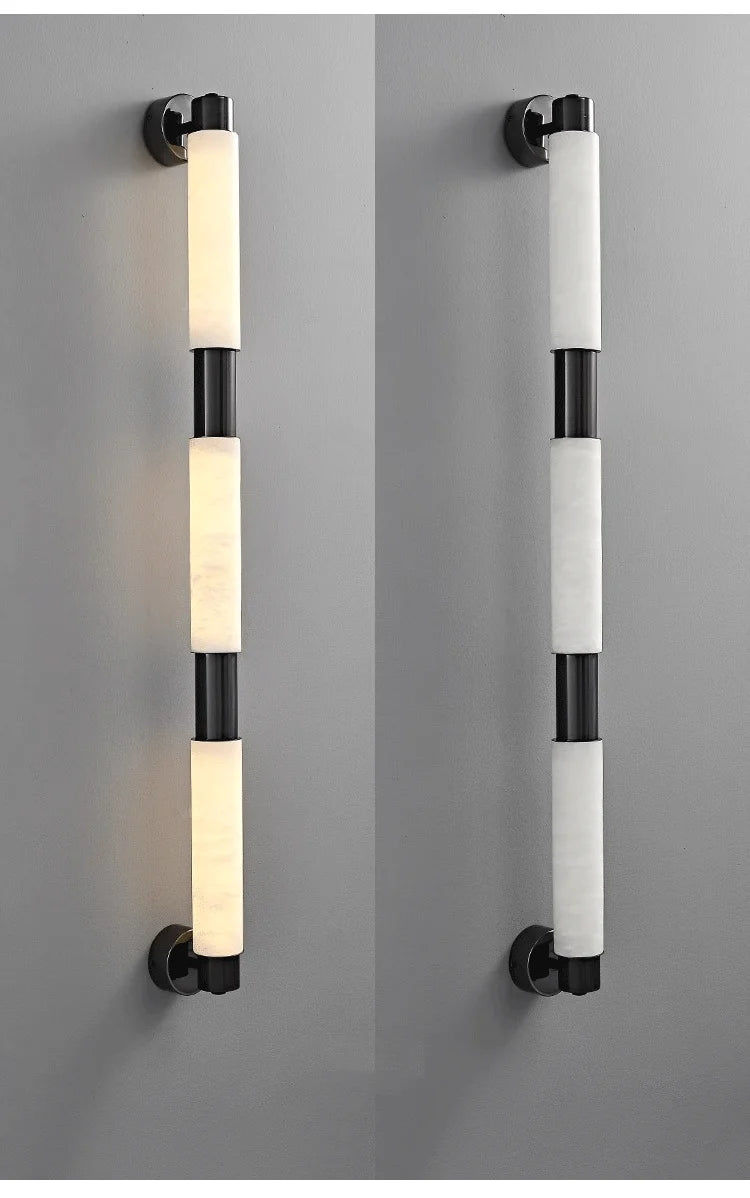Black, Golden, marble wall lamp, Multiple Lengths