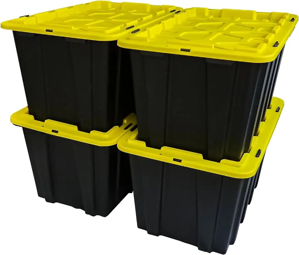 (4 PACK) 17 Gallon Storage Bin Tote, Latching Lids