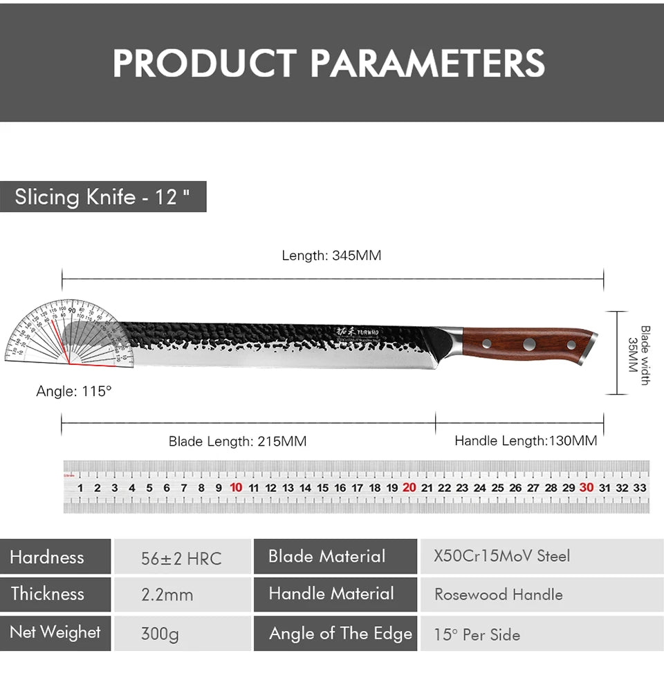 Japanese Hand Forged Slicing Knife Stainless Steel