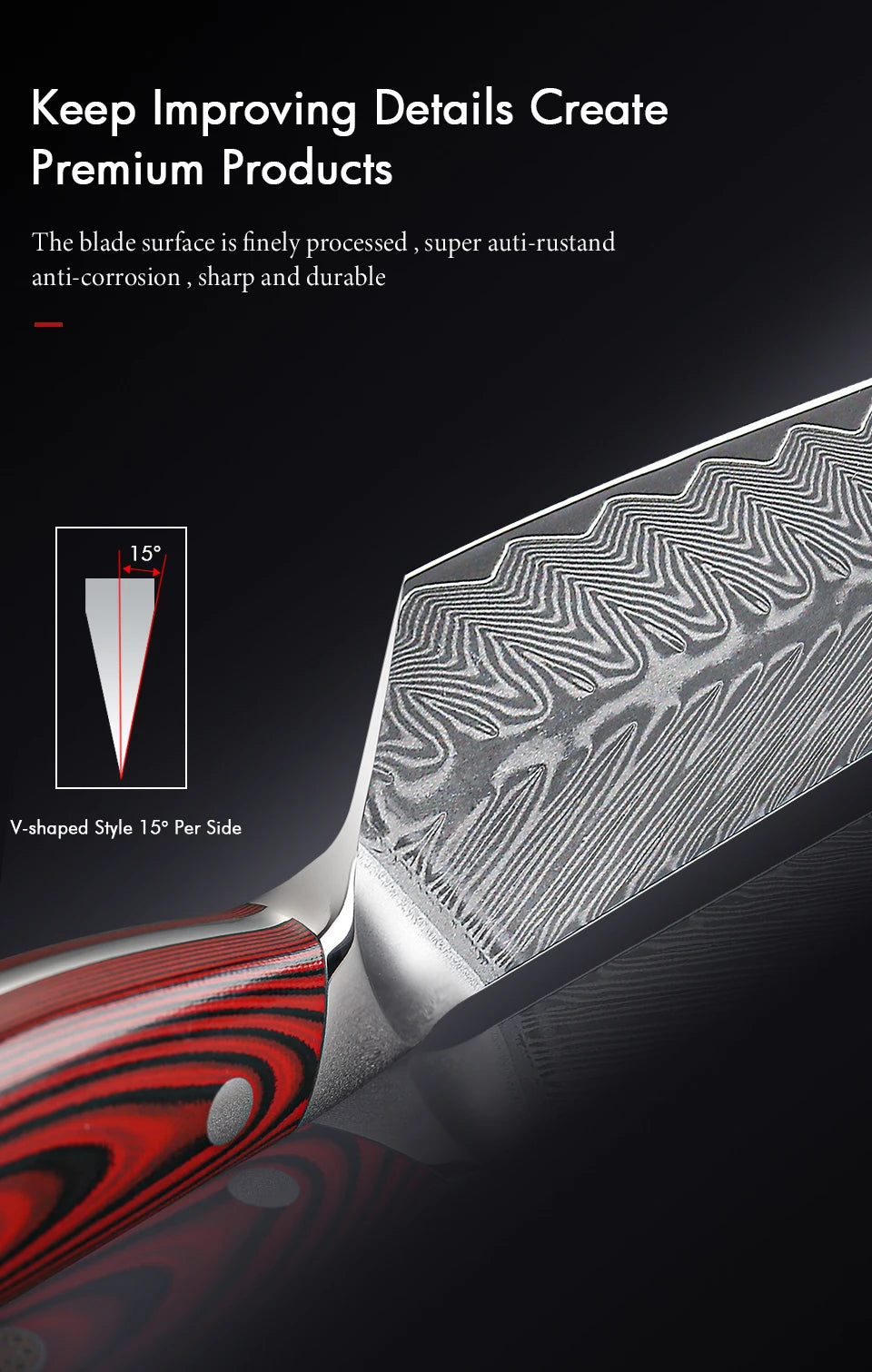 8.2" Professional Damascus Steel Kitchen Knife