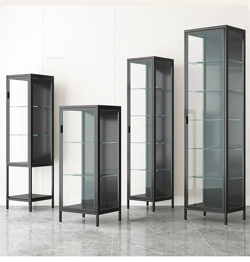 Glass Door Display Cabinet, Minimalist Light