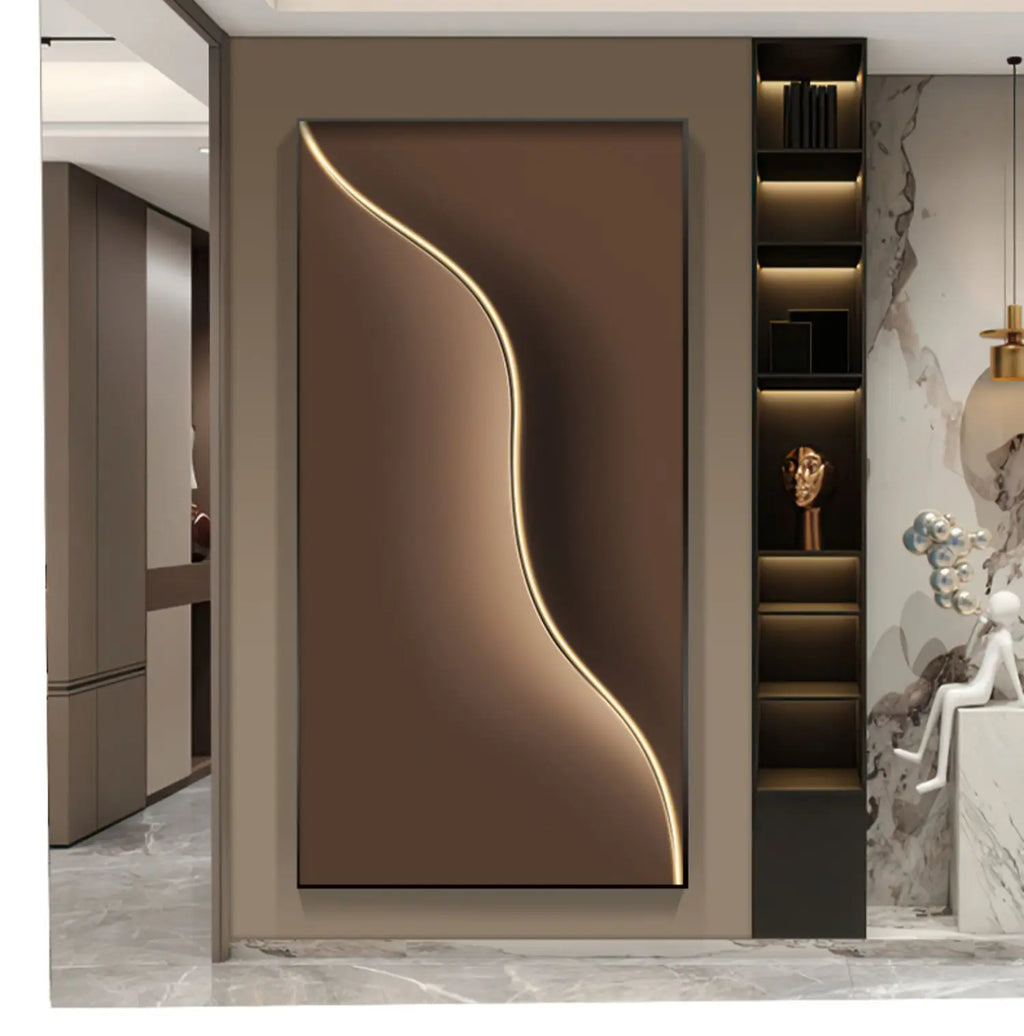 Abstract Line, Led Light, Hanging Mural Wall Lamp