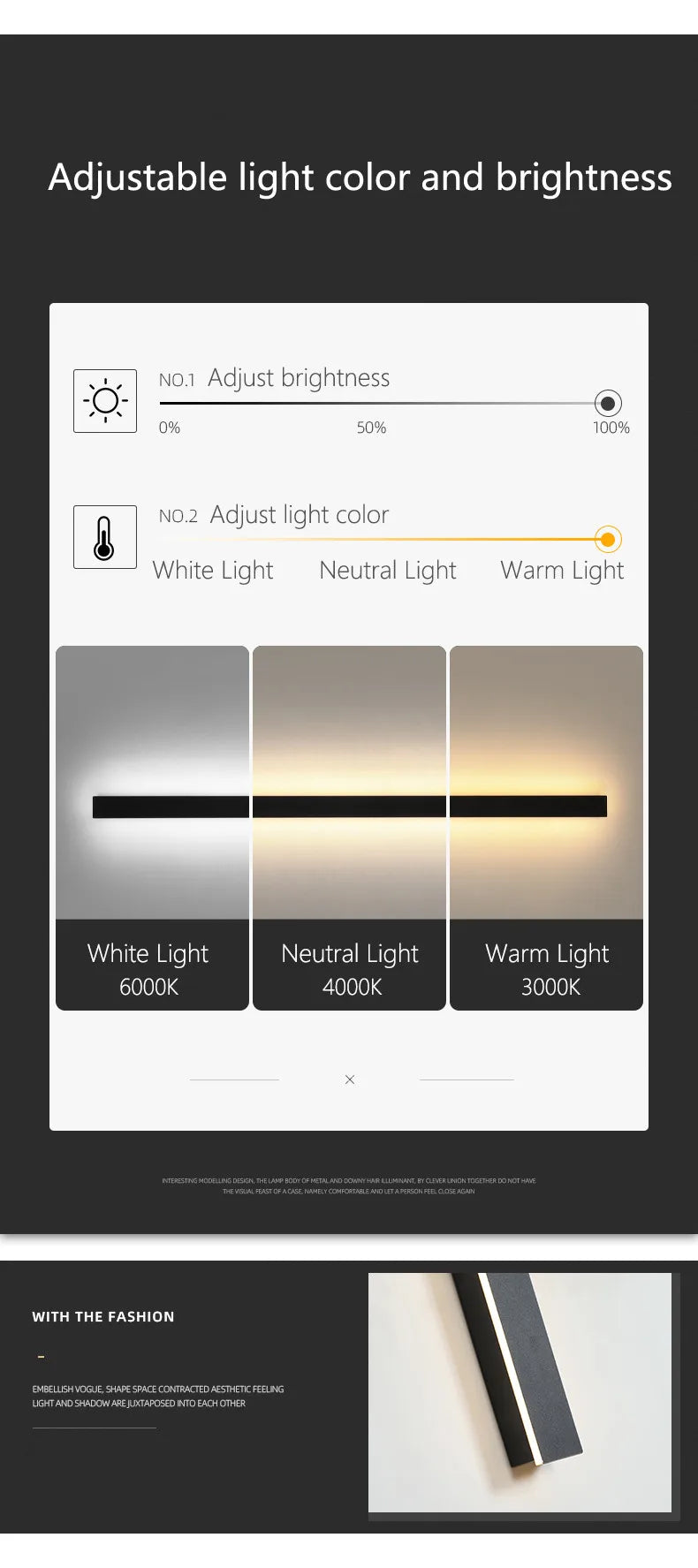 Waterproof LED strip background wall lamp