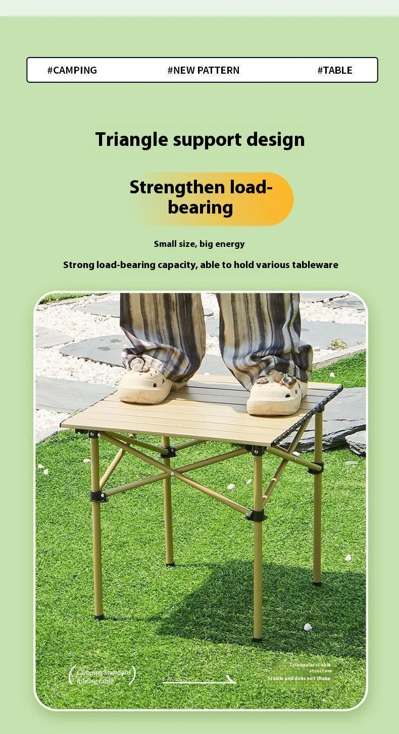 Aluminum Camping Table, Adjustable Height Fast Setup