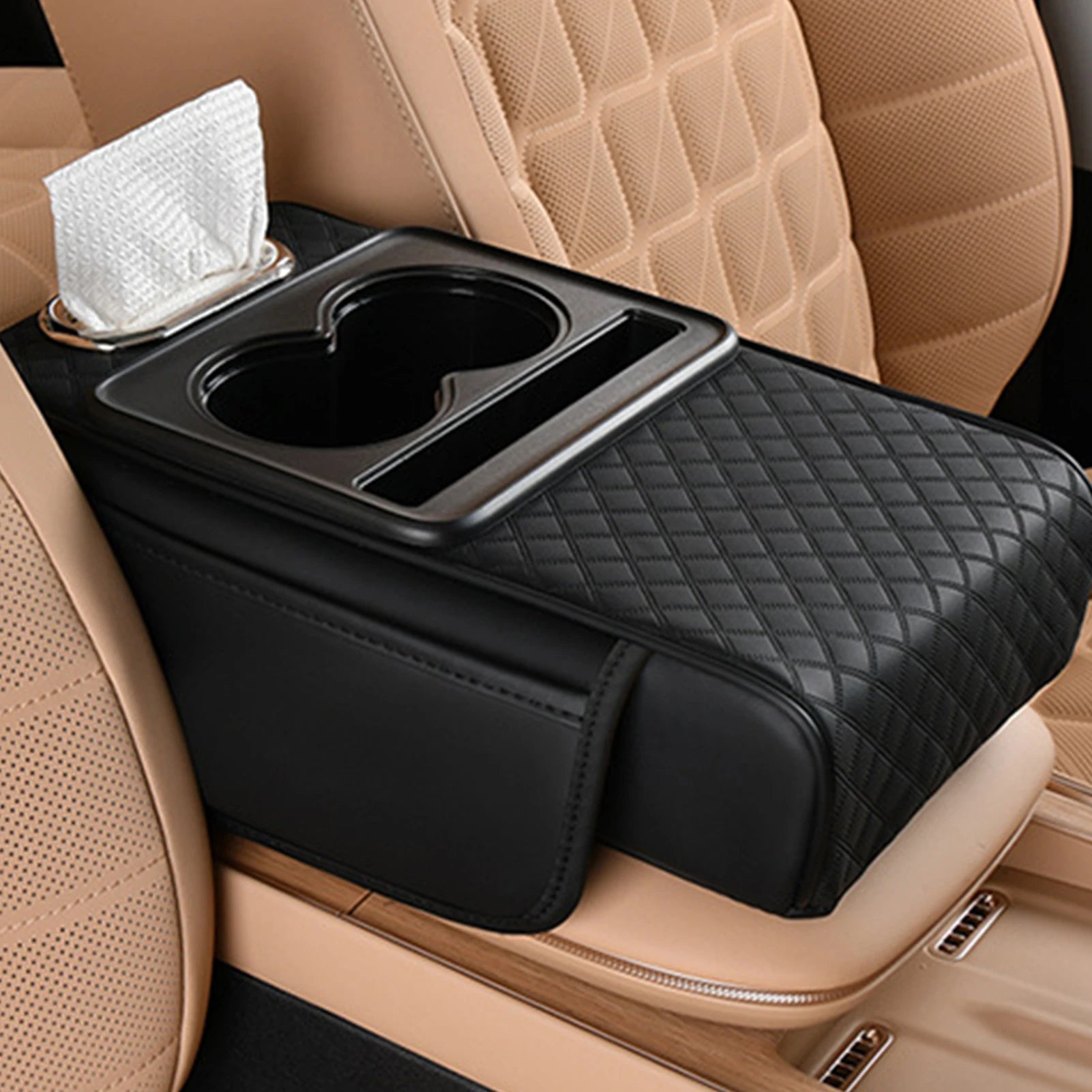 Armrest Heightening Cushion, Cup Holder Tissue Box