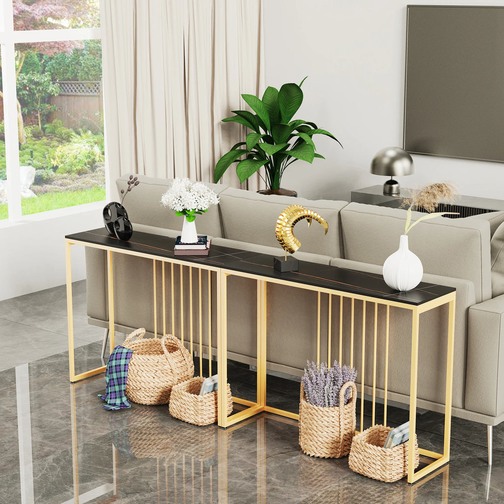 Marble Table Gold Metal Frame Storage Display