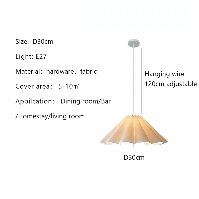 Fabric Led Chandelier Pendant Lamp, Adjustable Cord