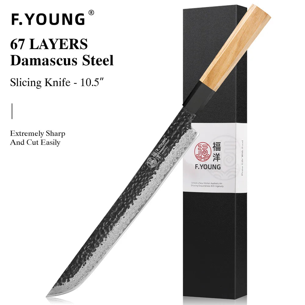Damascus Steel Kitchen Knives, Japanese Hand Forged