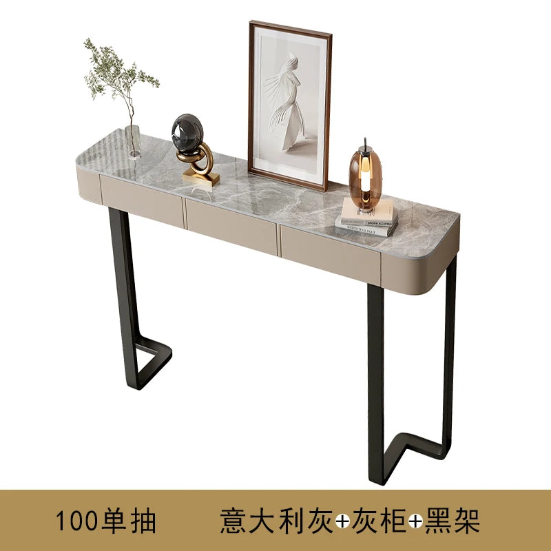 Slate Porch Side Table With Drawer