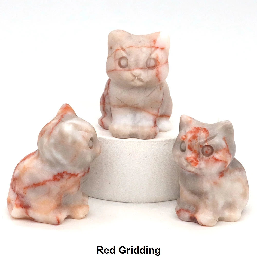 1.2" Mini Hand Carved Animal Kitty Figurine
