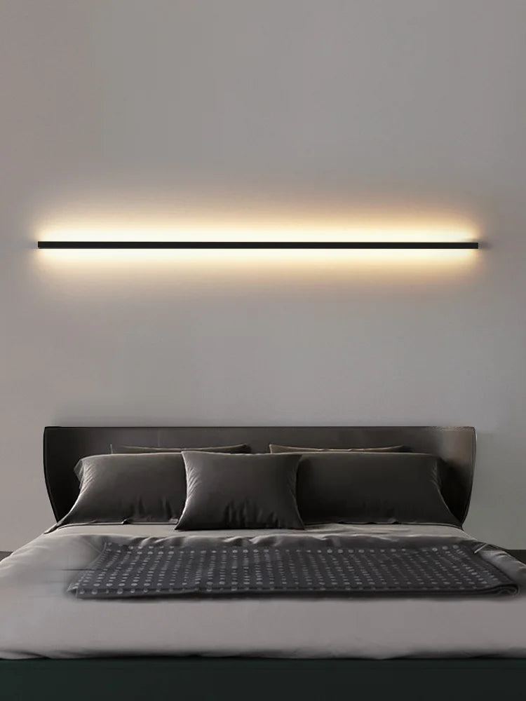 Wall lamp long strip black background