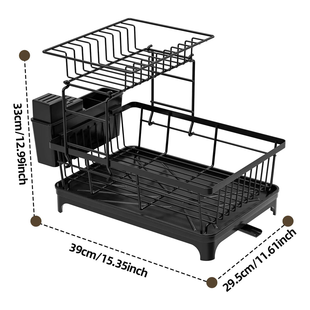 2 Tier Large Dish Drainer Rack