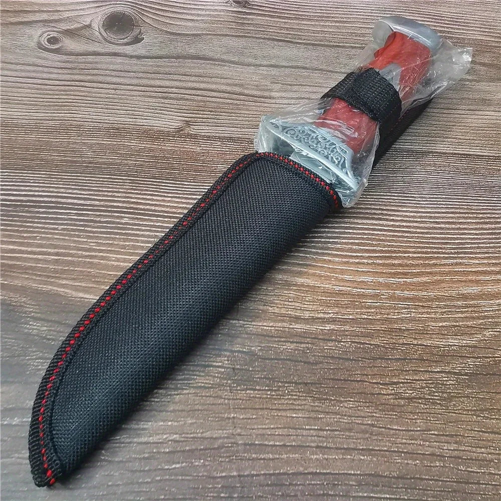 10.4" Fixed Blade Knife Wood Handle, Sheath